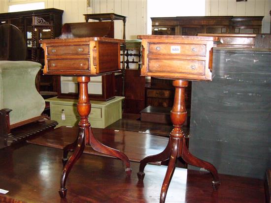 Pair bedside tables on tripods